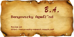 Benyovszky Agmánd névjegykártya